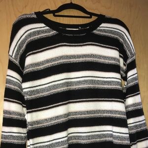 Pink Black and White Striped Cotton On Sweater